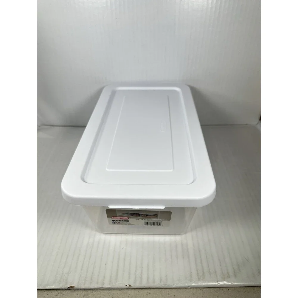 4 PACK Sterilite 6 qt Clear Storage Box Container 4.6